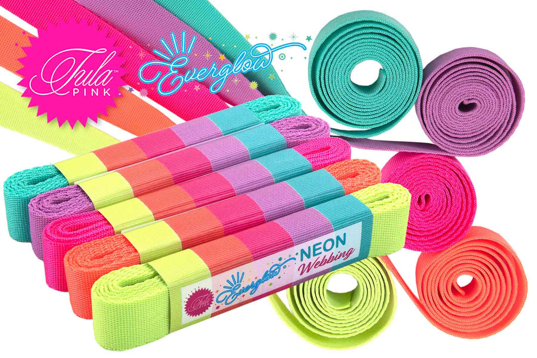 New Neon Webbing 1" by Tula Pink!