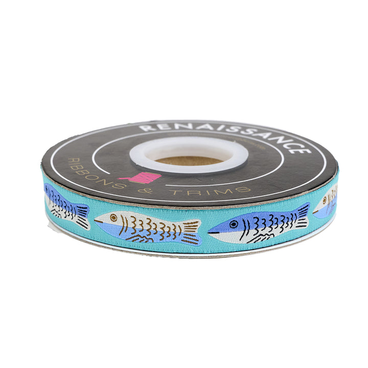 Ooh Lucky Lucky - Sardines in Twilight - 5/8" width - by Alexia Abegg - One Yard