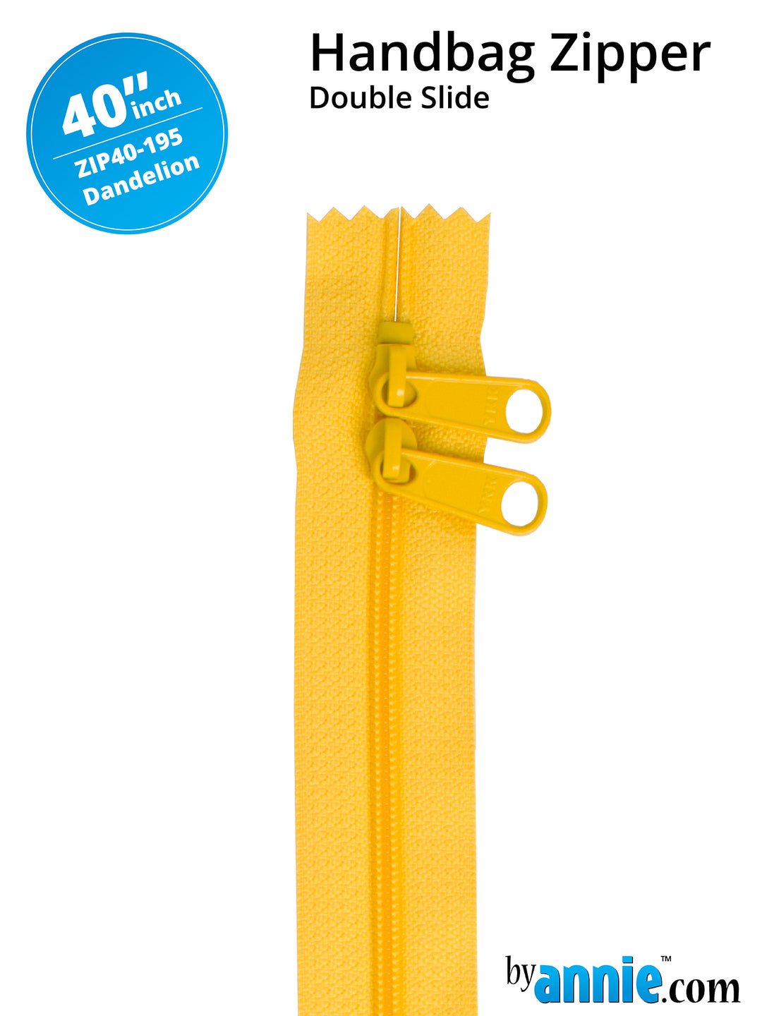 40" Handbag Zipper - Double Slide - Dandelion