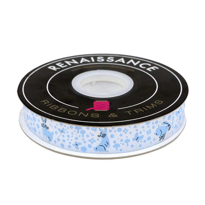 Love Letter - Bunny Dot in Blue 7/8" - by Lizzy House - One Yard