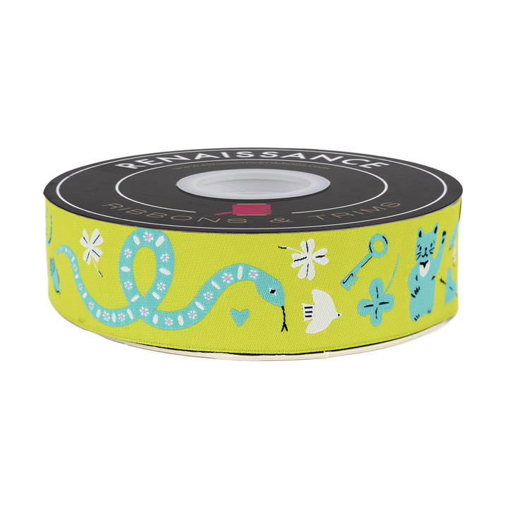 Ooh Lucky Lucky - Lucky in Citron - 1-1/2" width - by Alexia Abegg - One Yard