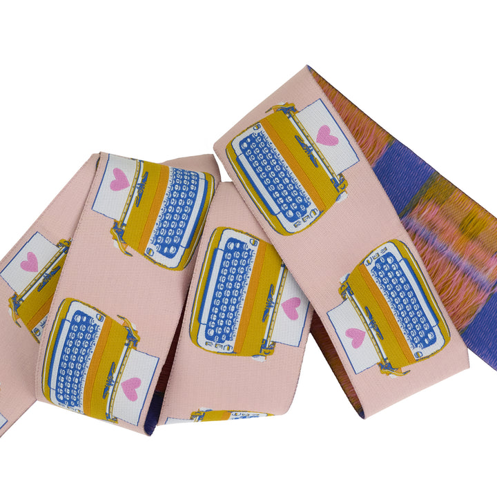 Best Day - Typewriters in Pale Peach 2" - by Melody Miller - One Yard