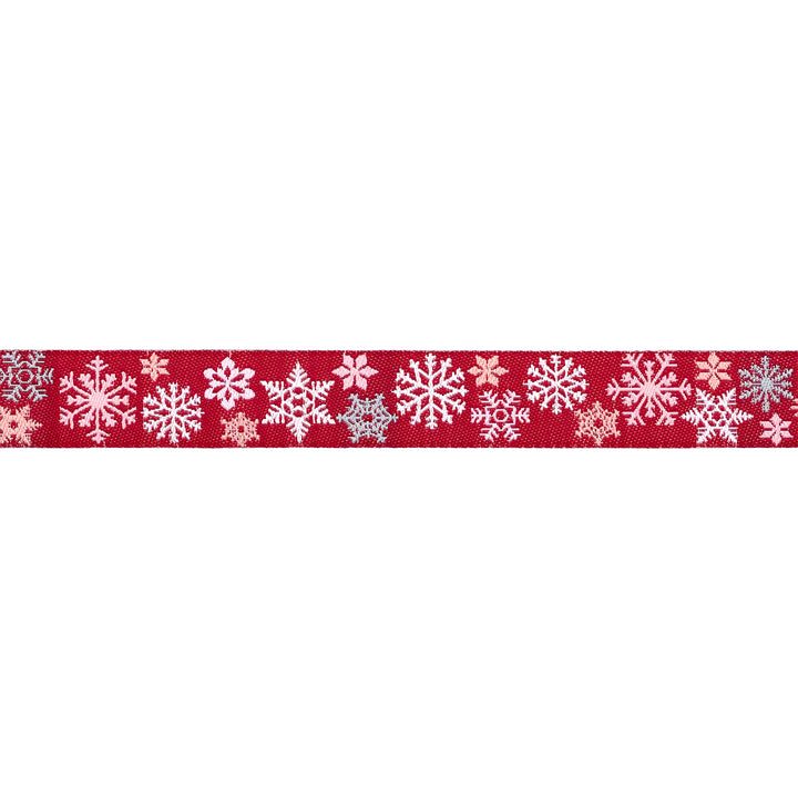 Mistletoe and Holly - Sweet Snowflakes - 5/8" width - by Beverly McCullough - One Yard