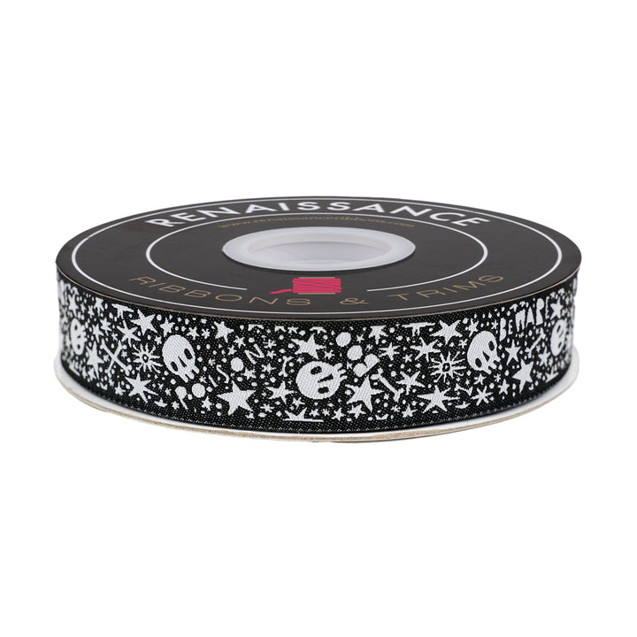 Witchy Ways - Skelly Stars and Bones  - 7/8" width - by Cori Dantini - One Yard
