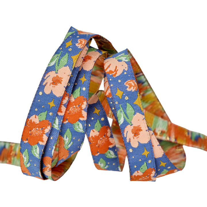 Poppy Night - Twinkle in Night - 1/2" wdith - by Renaissance Ribbons - One Yard