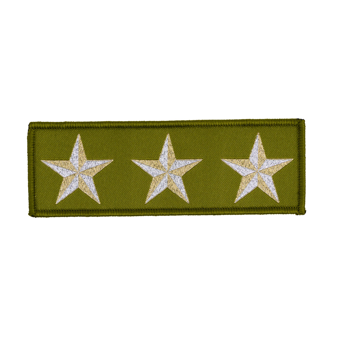 PREORDER - High Flight - 3 Star in Olive - by Sarah Thomas - 38x113mm - Iron-On Applique Patch