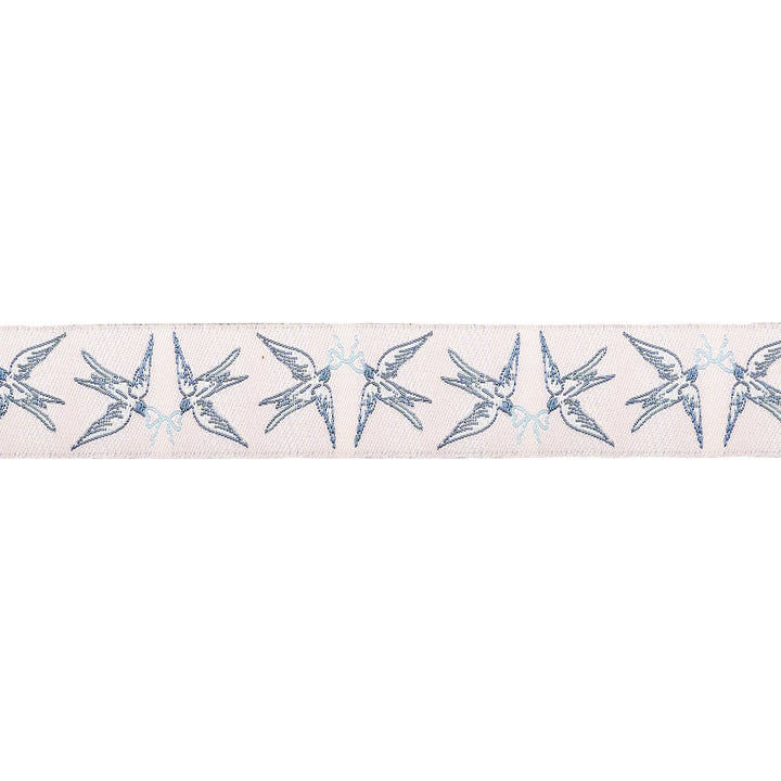 Mademoiselle - Doves and Bows - 7/8" width - by Patty Basemi - One Yard