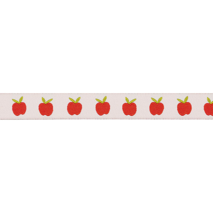Catnap - Apples in Natural - 5/8" width - by Alexia Abegg - One Yard