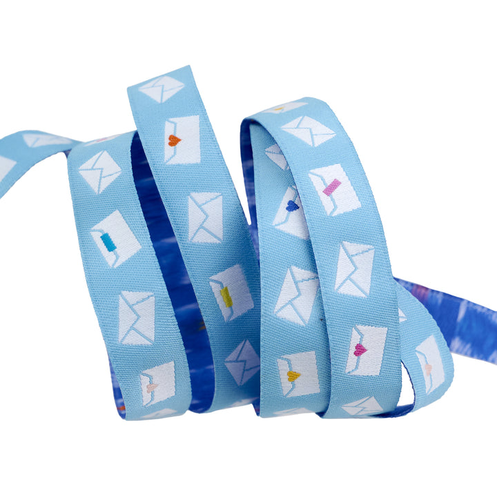 Salutations - Envelopes in Sky - 5/8" width - by Rashida Coleman Hale - One Yard