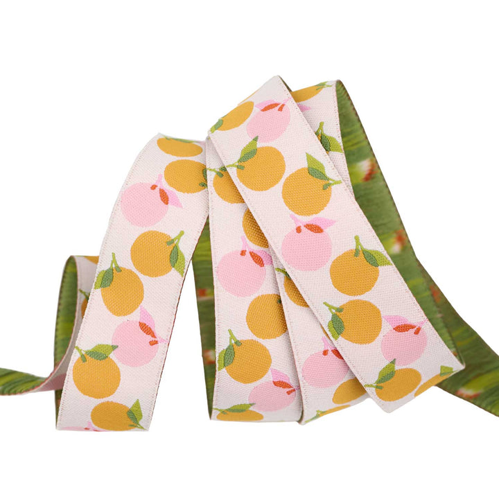 Best Day - Oranges in Natural 7/8"  - by Melody Miller - One Yard
