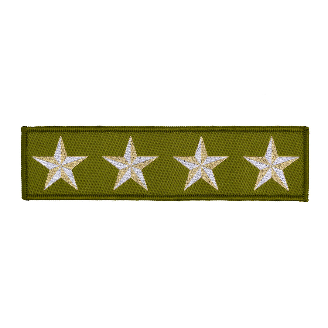 PREORDER - High Flight - 4 Star in Olive - by Sarah Thomas - 38x149mm - Iron-On Applique Patch