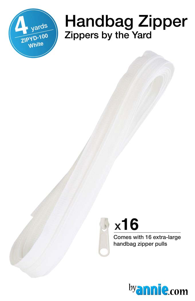 Zippers by the Yard - White