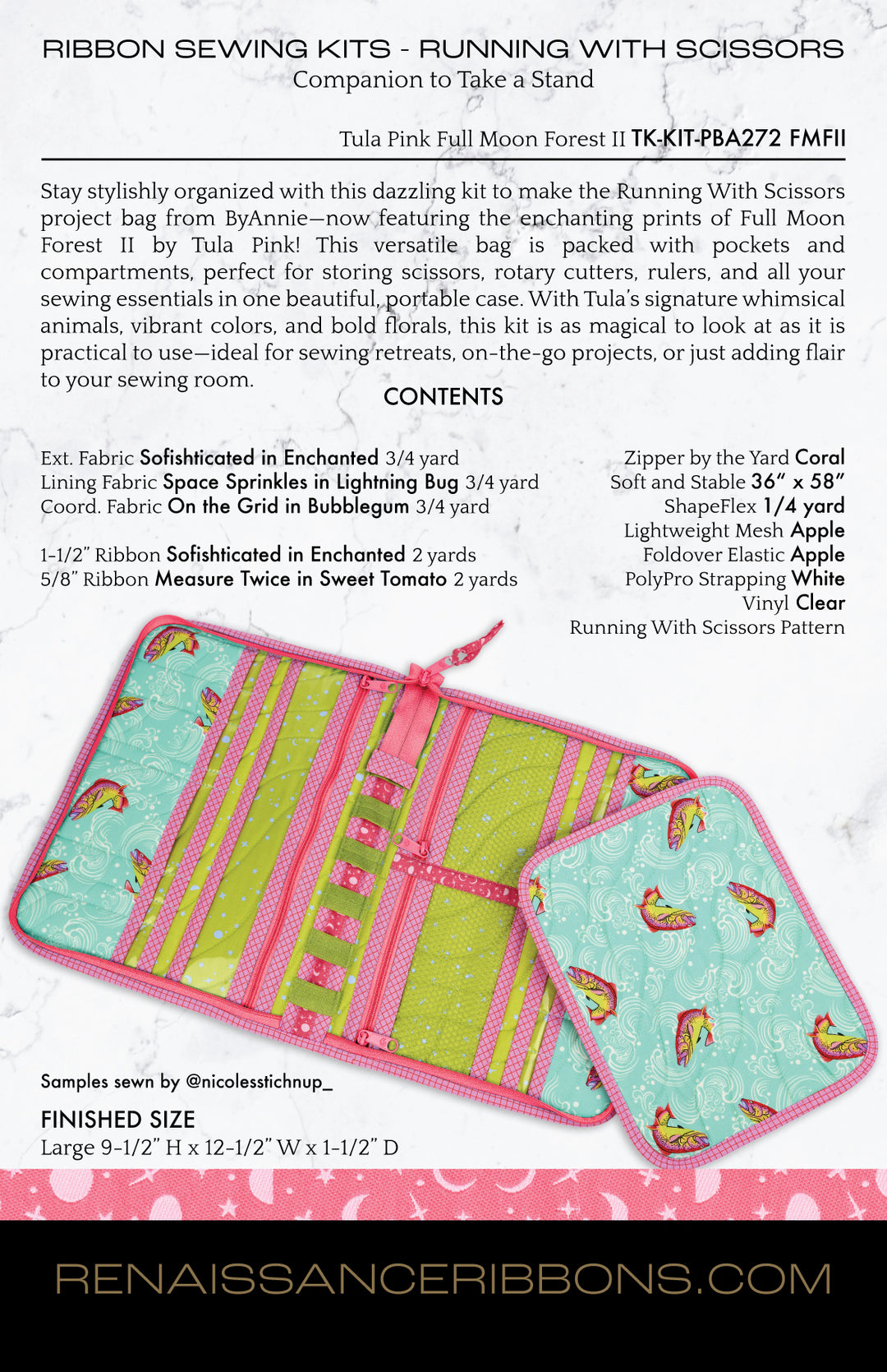 Sewing Kit - Running With Scissors with Full Moon Forest II