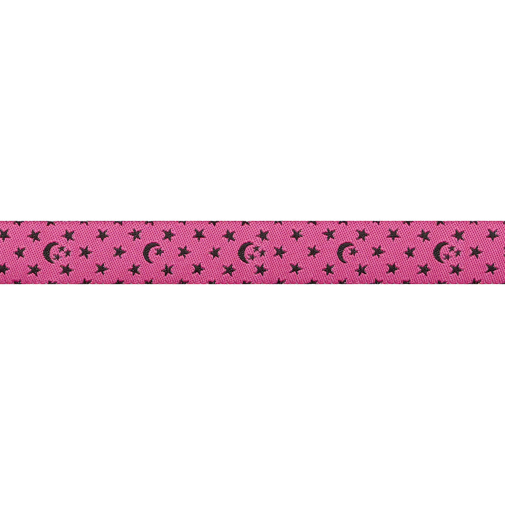 Ooh Lucky Lucky - Moon and Stars in Hot Pink - 5/8" width - by Alexia Abegg - One Yard