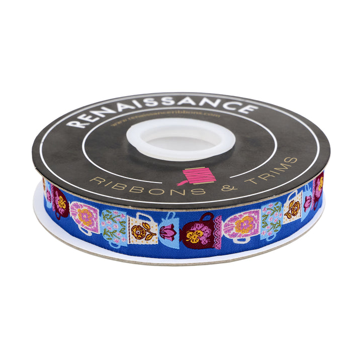 Hello Alice - Teacups - 7/8" width - by Sarah Watts - One Yard