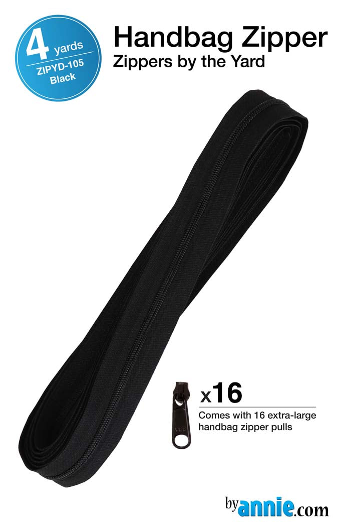 Zippers by the Yard - Black