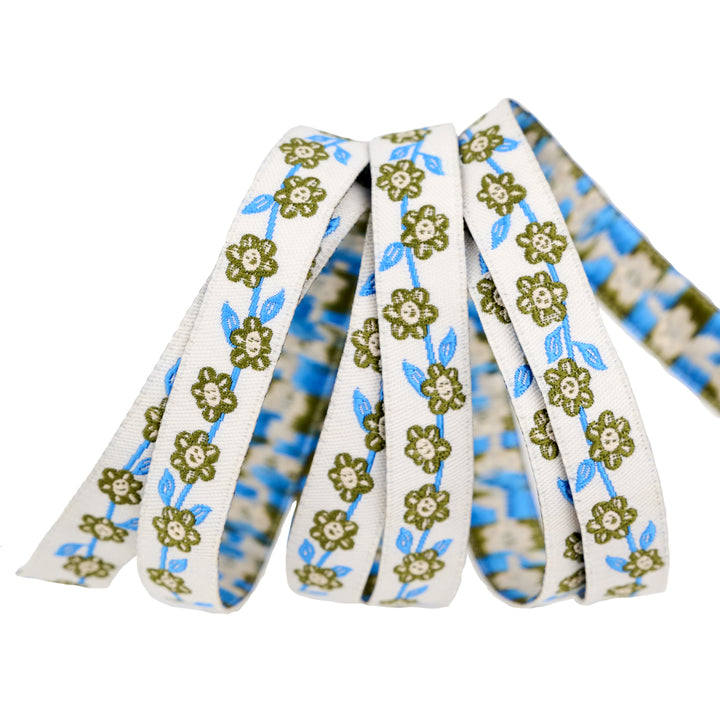 Hello Alice - Chatty Garden - 1/2" width - by Sarah Watts - One Yard