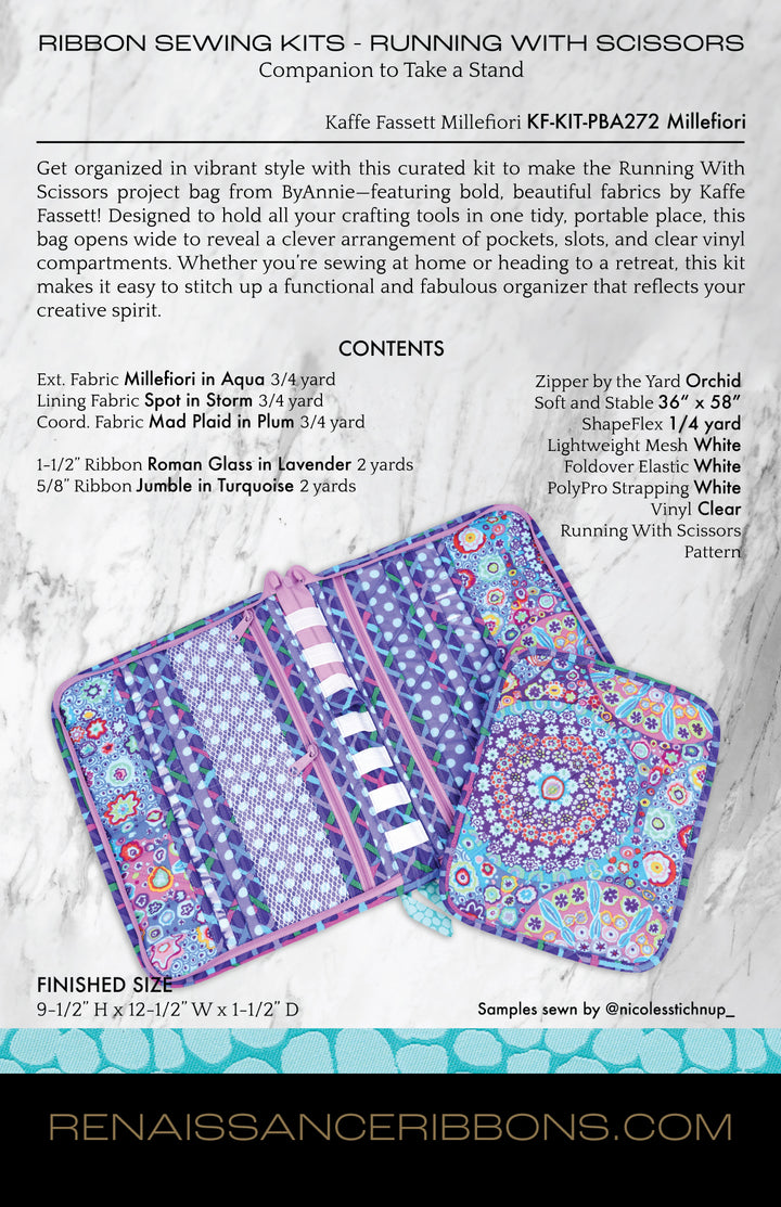 Sewing Kit - Running With Scissors with Millefiori