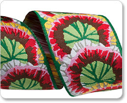 Geranium Leaves on Green - Philip Jacobs - 1-1/2"- by the yard