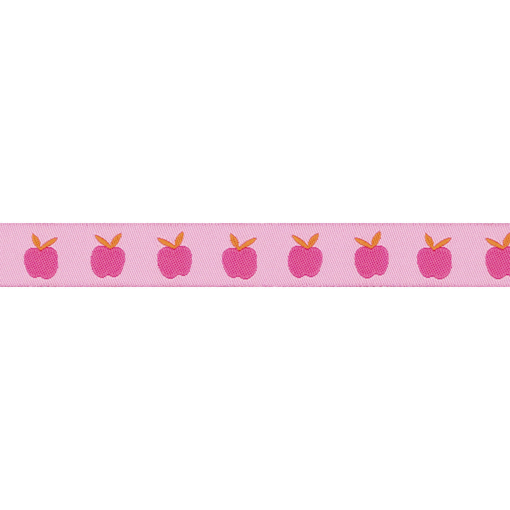 Catnap - Apples in Pink - 5/8" width - by Alexia Abegg - One Yard