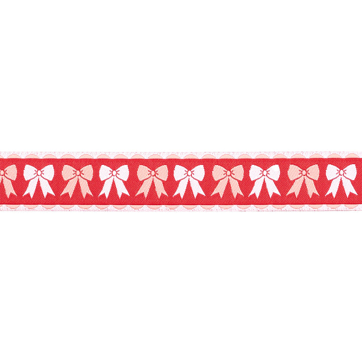 Mistletoe and Holly - Tied Bows - 7/8" width - by Beverly McCullough - One Yard