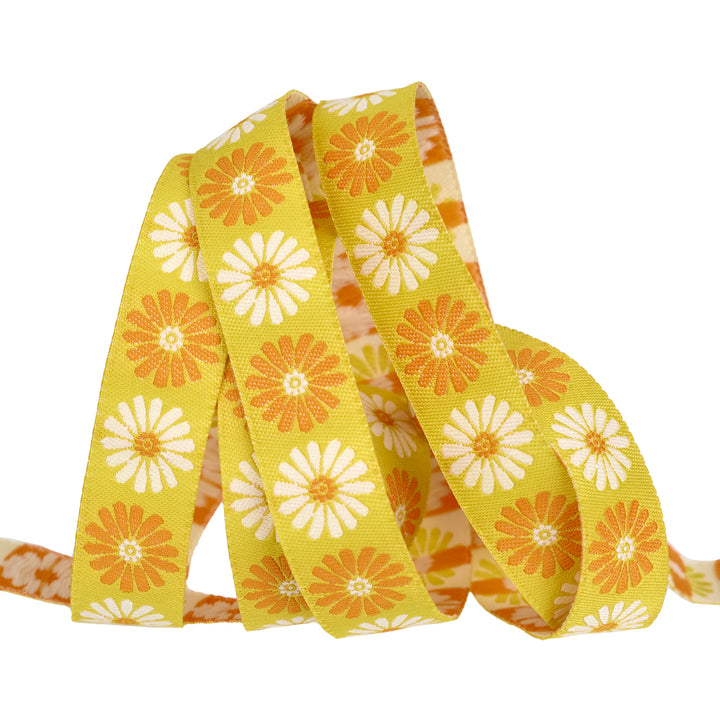 Best Day - Vintage Flower in Golden Hour 5/8"  - by Melody Miller - One Yard