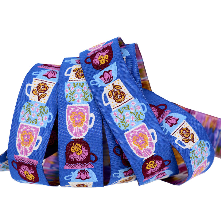 Hello Alice - Teacups - 7/8" width - by Sarah Watts - One Yard