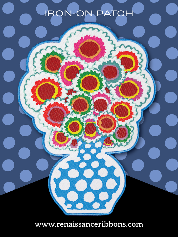 Kaffe Fassett x Oliso - Bouquet Iron-On Woven Patch - 3.5" x 5"