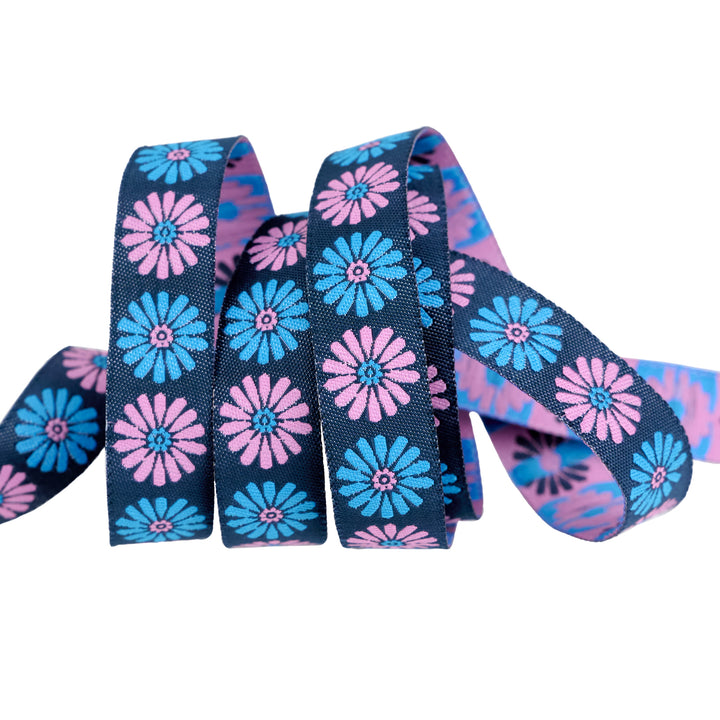 Best Day - Vintage Flower in Teal 5/8" - by Melody Miller - One Yard