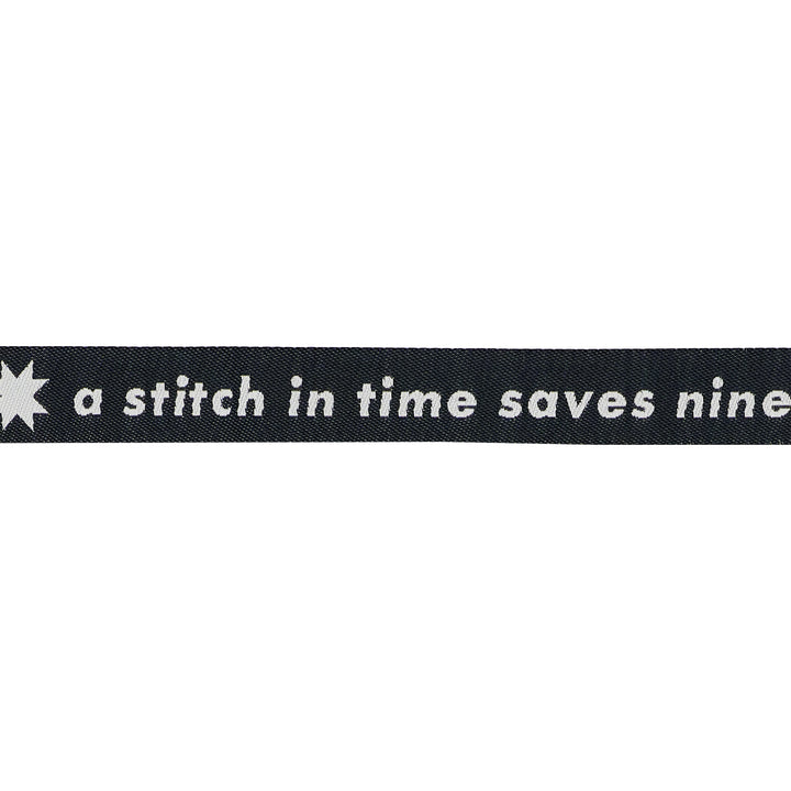 Catnap - Measure Twice in Black - 5/8" width - by Alexia Abegg - One Yard