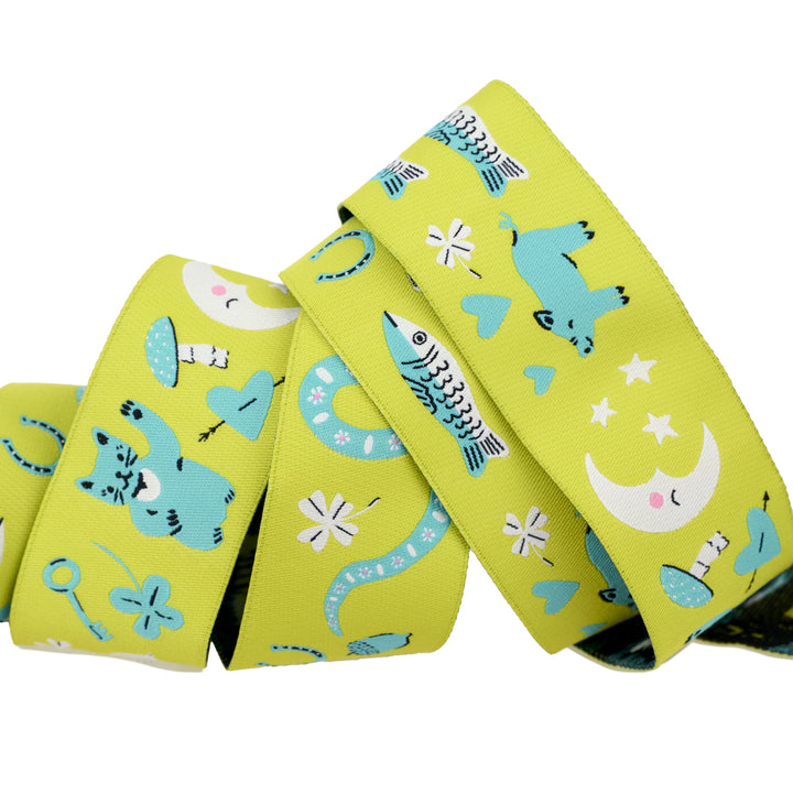 Ooh Lucky Lucky - Lucky in Citron - 1-1/2" width - by Alexia Abegg - One Yard