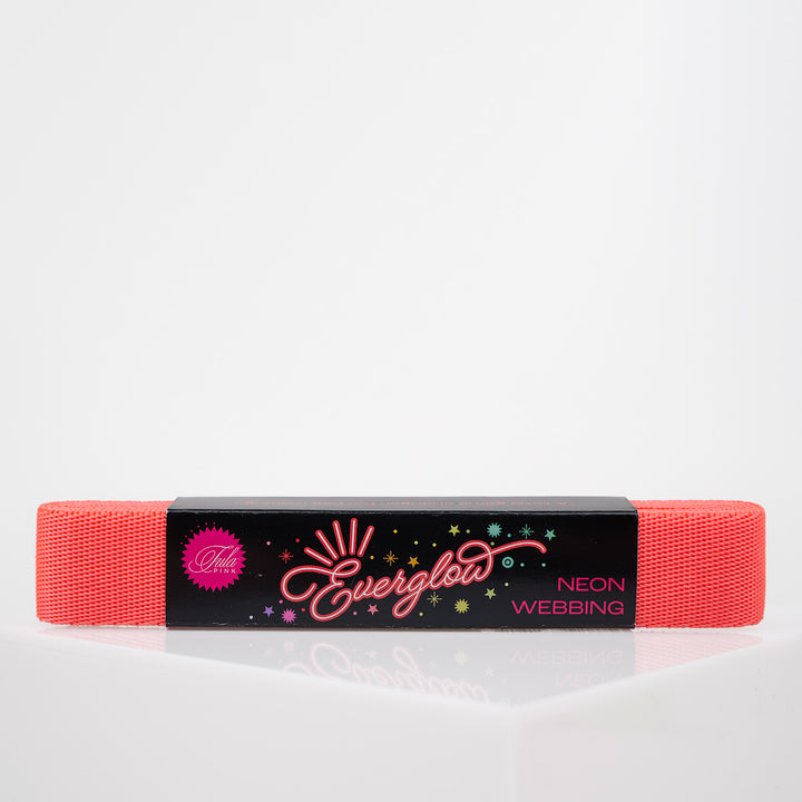 2yd Lunar/Orange 1" EverGlow Webbing-Tula Pink