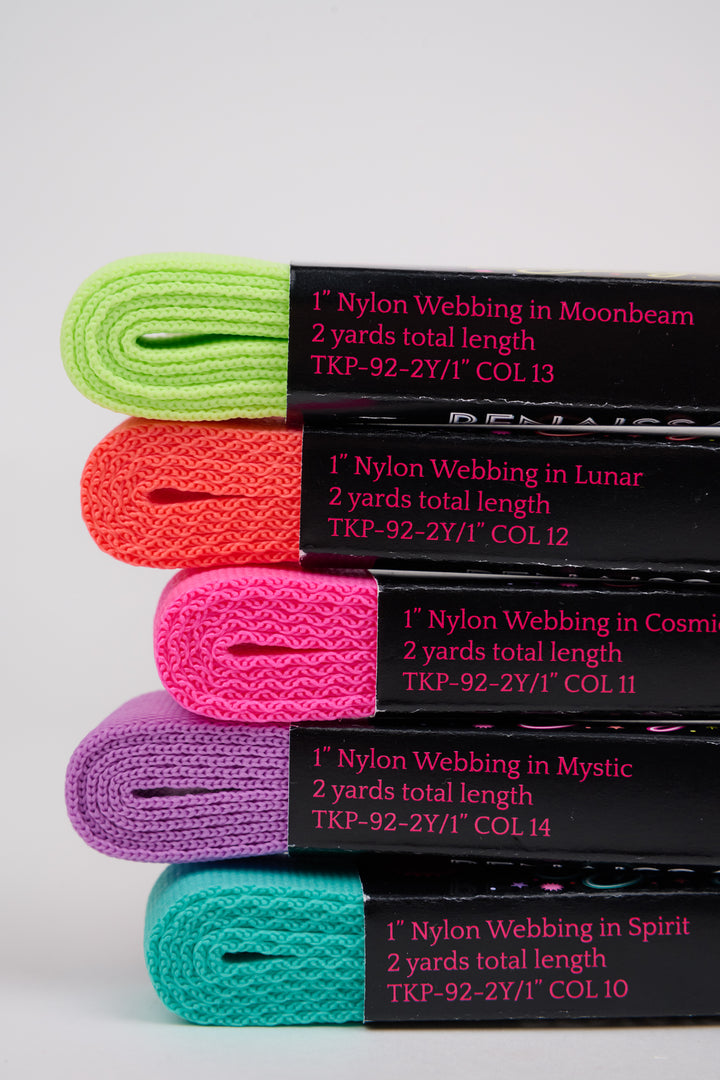 2yd TK 1" EverGlow Webbing 5 colors