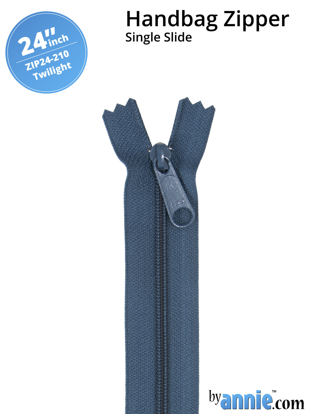 24" Handbag Zipper - Single Slide - Twilight