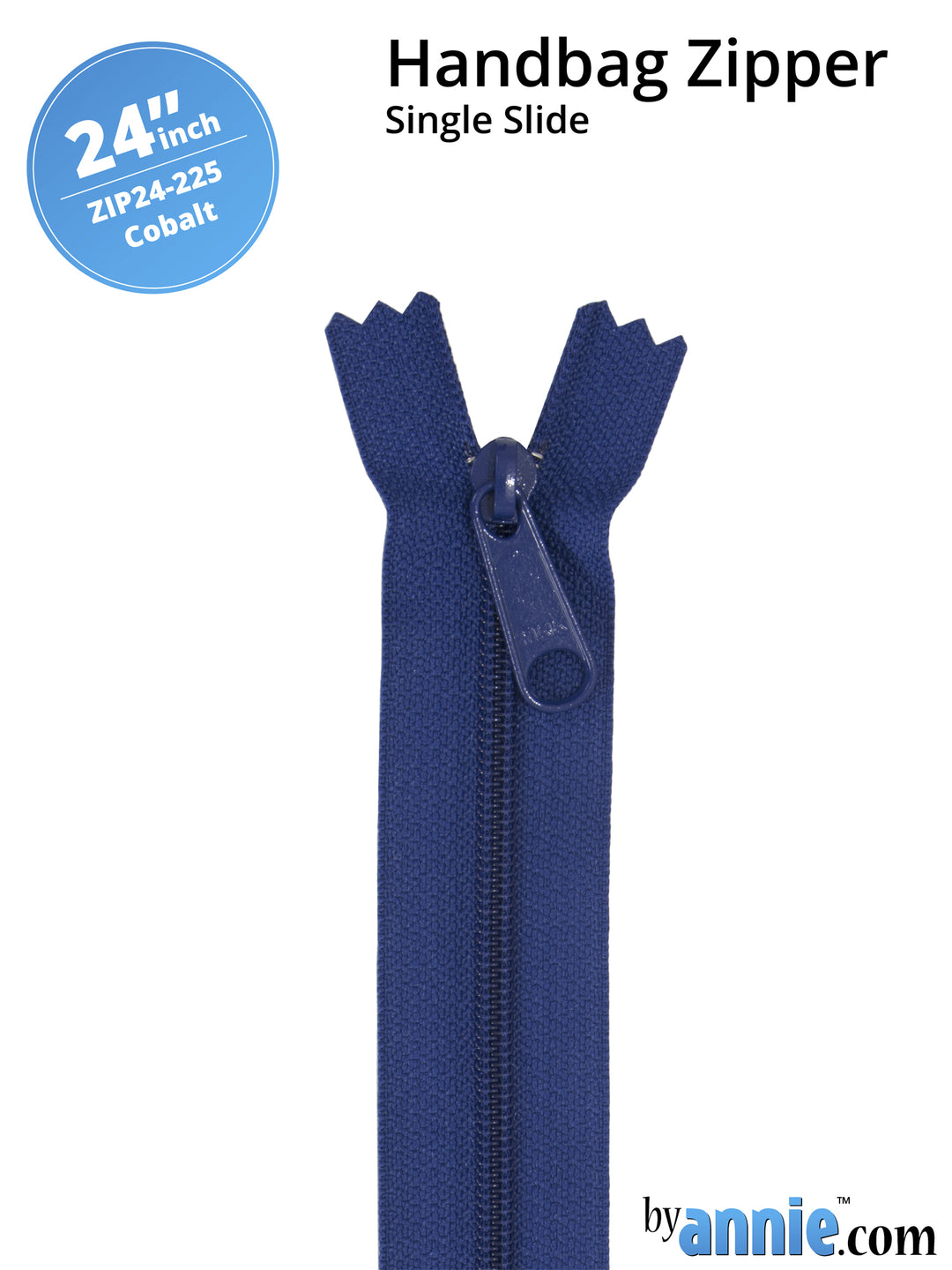 24" Handbag Zipper - Single Slide - Cobalt