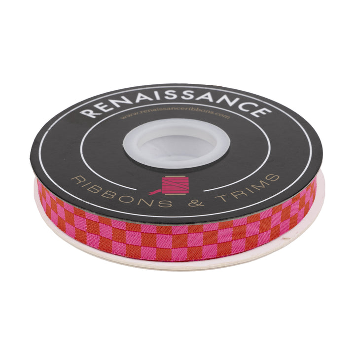 Mixtape - Checker in Cayenne - 5/8" - by Alexia Abegg - One Yard