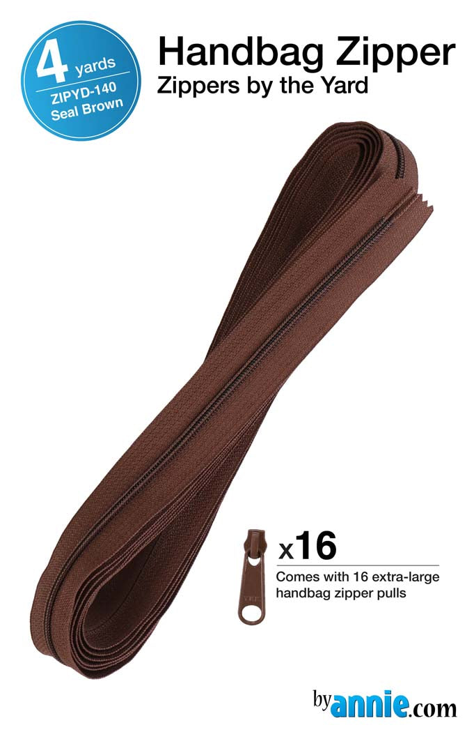 Zippers by the Yard - Seal Brown