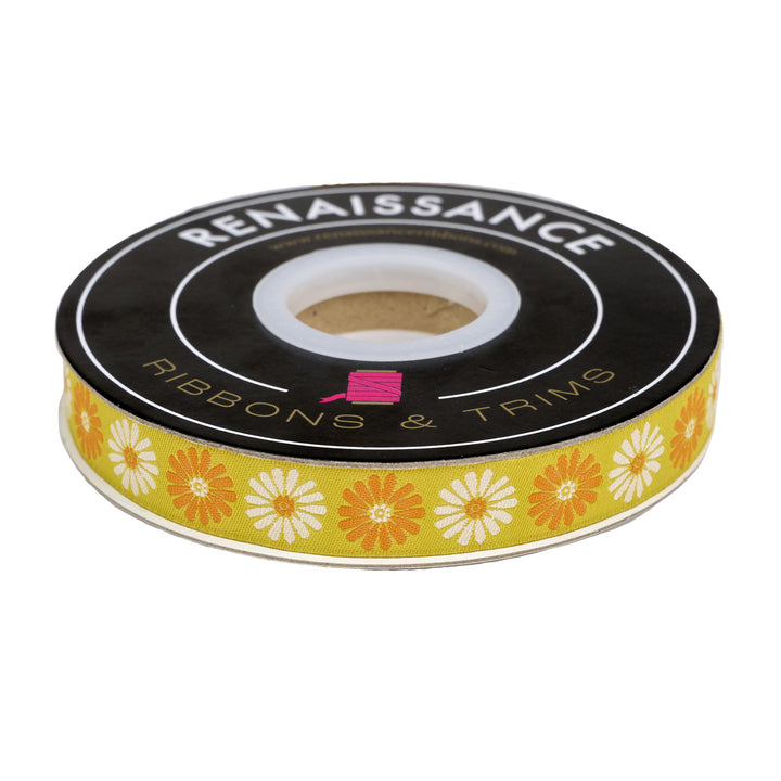 Best Day - Vintage Flower in Golden Hour 5/8"  - by Melody Miller - One Yard