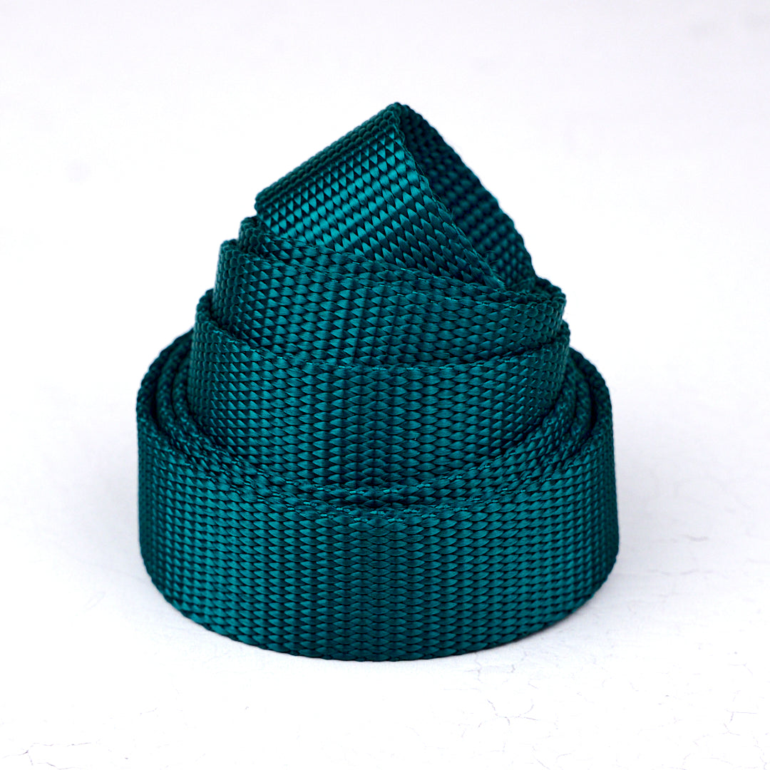 Nylon Heavyweight Webbing in Teal - 1" width - One Yard