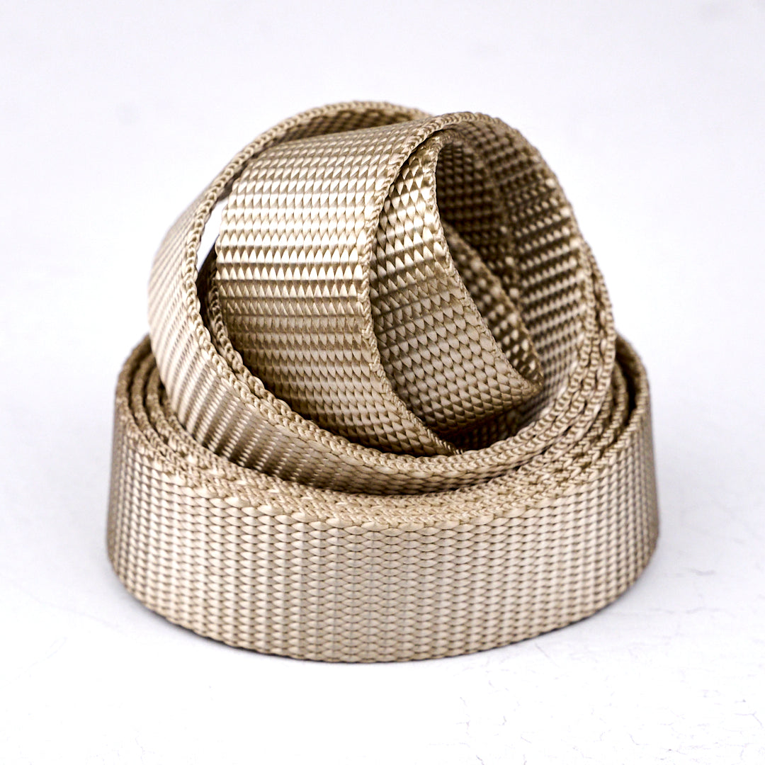 Nylon Heavyweight Webbing in Almond - 1" width - One Yard