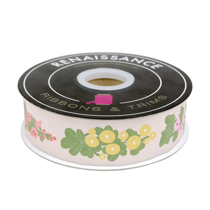 Love Letter - Hollyhock in Peach 1-1/2" - by Lizzy House - One Yard