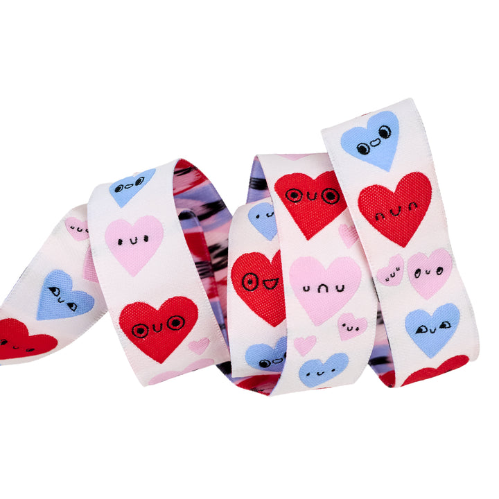 Funny Valentine - Happy Hearts - 7/8" width - by Lizzy House - One Yard