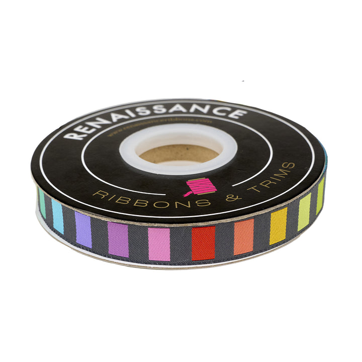 Graywork - Disco Stripe in Carbon - 5/8" width - by Tula Pink - One Yard