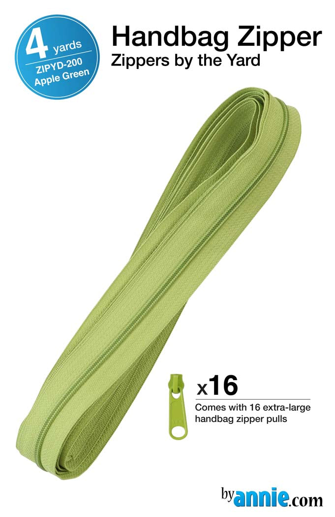 Zippers by the Yard - Apple Green