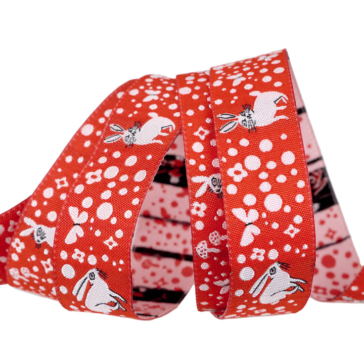 Love Letter - Bunny Dot in Red 7/8" - by Lizzy House - One Yard