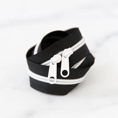 30" Handbag Zipper - Black and White