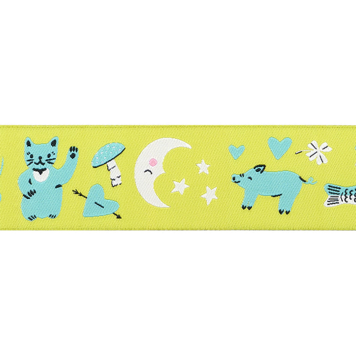 Ooh Lucky Lucky - Lucky in Citron - 1-1/2" width - by Alexia Abegg - One Yard