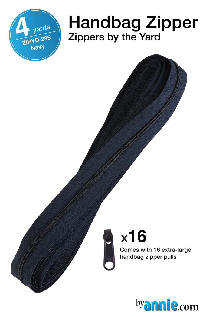 Zippers by the Yard - Navy