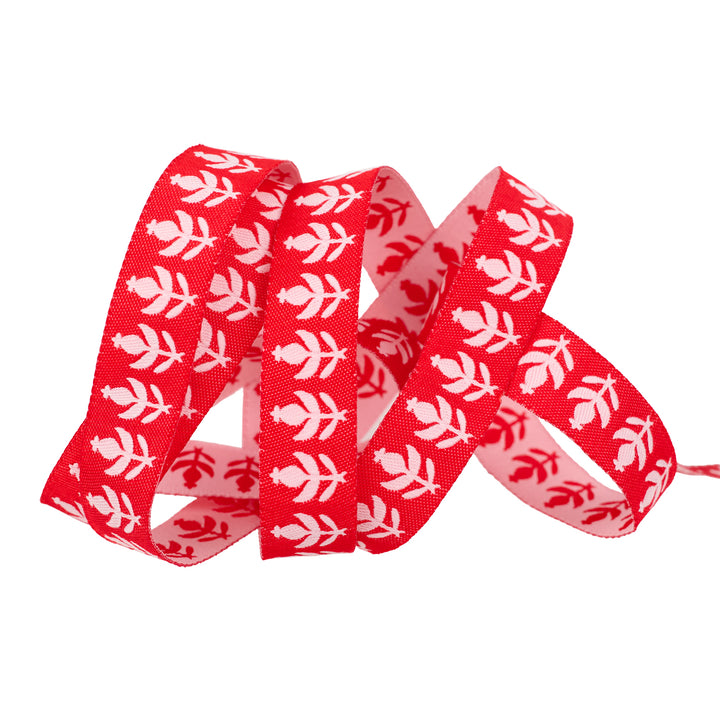 Buon Natale - Pomegranates in Red - 5/8" - by Joanna Figueroa - One Yard