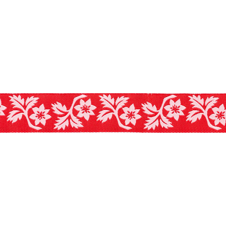 Buon Natale - Holly and Vine in Pomegranate - 7/8" - by Joanna Figueroa - One Yard